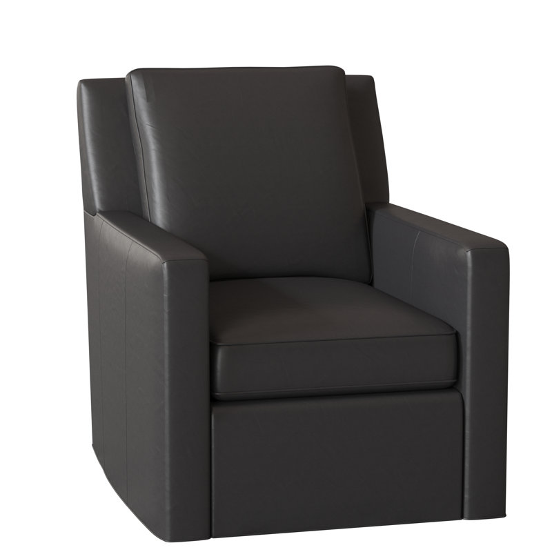 Jaxon Leather Swivel Armchair, Swivel - Standard, Outsider Raven Genuine Leather