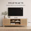 Meuble télé Mid-Century moderne pour téléviseur de 65 po ou moins, centre de divertissement avec armoires de rangement, 55 po / bois-129936890