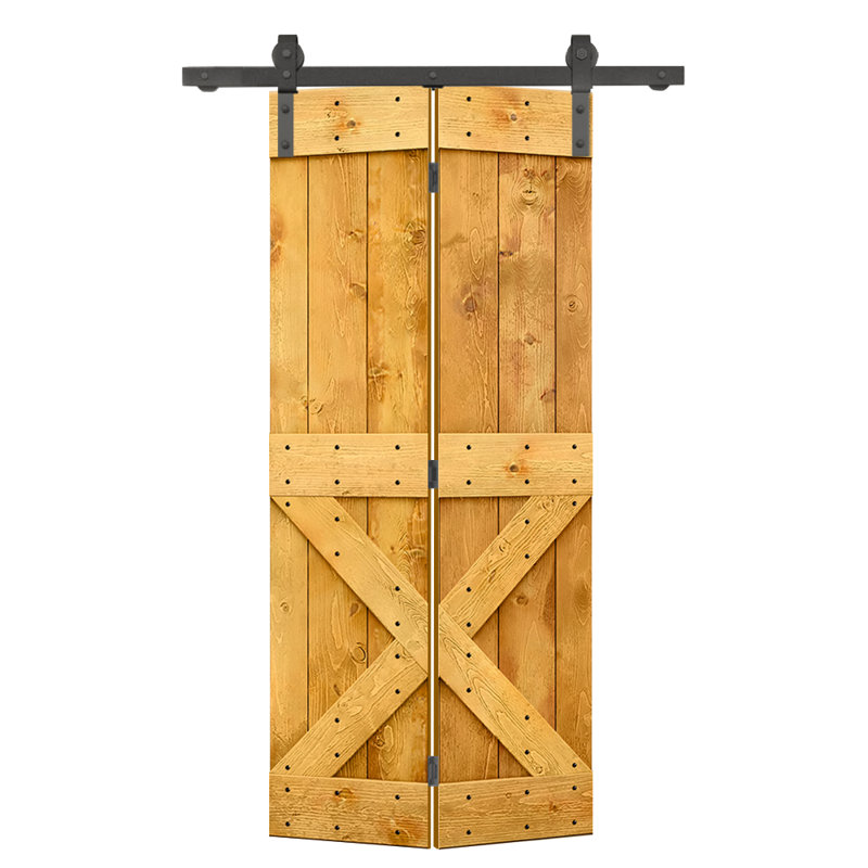 Porte pliante en bois massif 84 po 84 po, 22 po x 84 po, Érable colonial