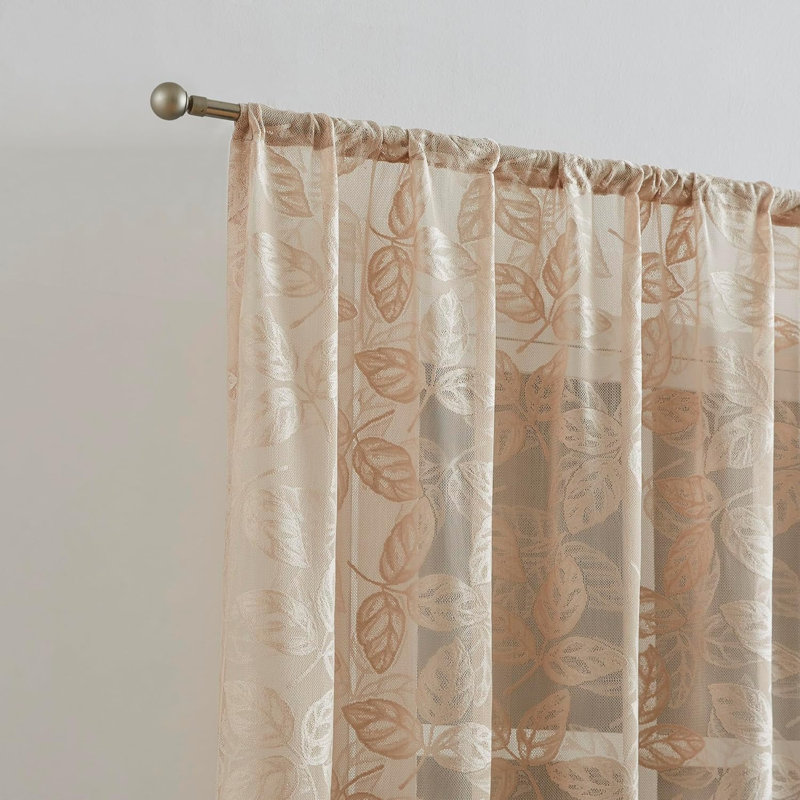 Paire de rideaux transparents Secily, Or, L 54 po x L 84 po