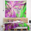 Tapisserie abstraite à courbes fractales vert-rose-28497318
