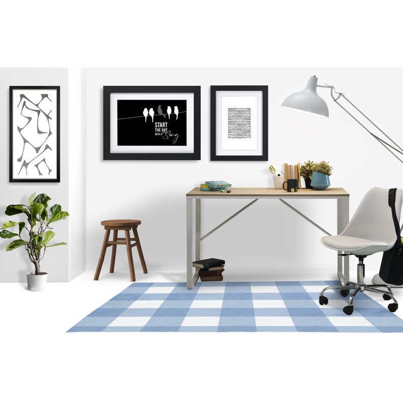 Tapis de chaise rectangulaire Chico, L 36 po x L 60 po, Pervenche