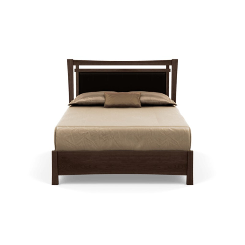 Monterey Upholstered Storage Bed, Smoke Cherry, Ebony Leather, Full
