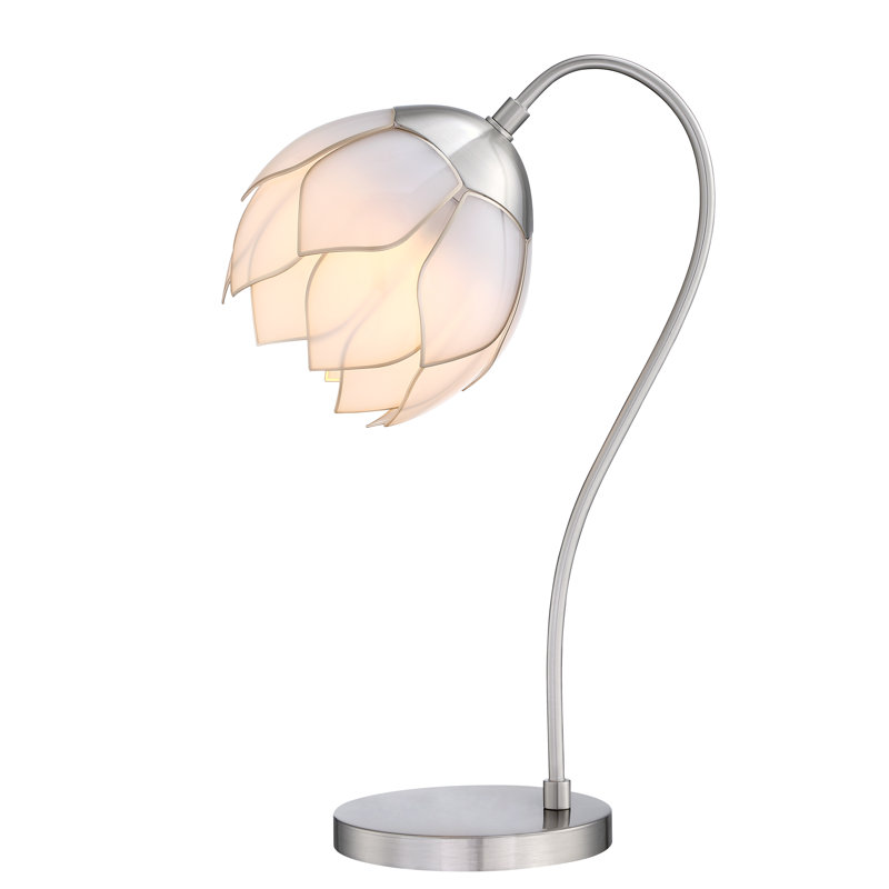 The Lotus Collection LED Arched Table Lamp, Burshed Nickel