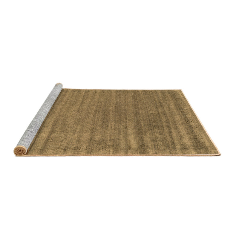 Tapis contemporains brun lavable à la machine 2655, Carré de 6 pi