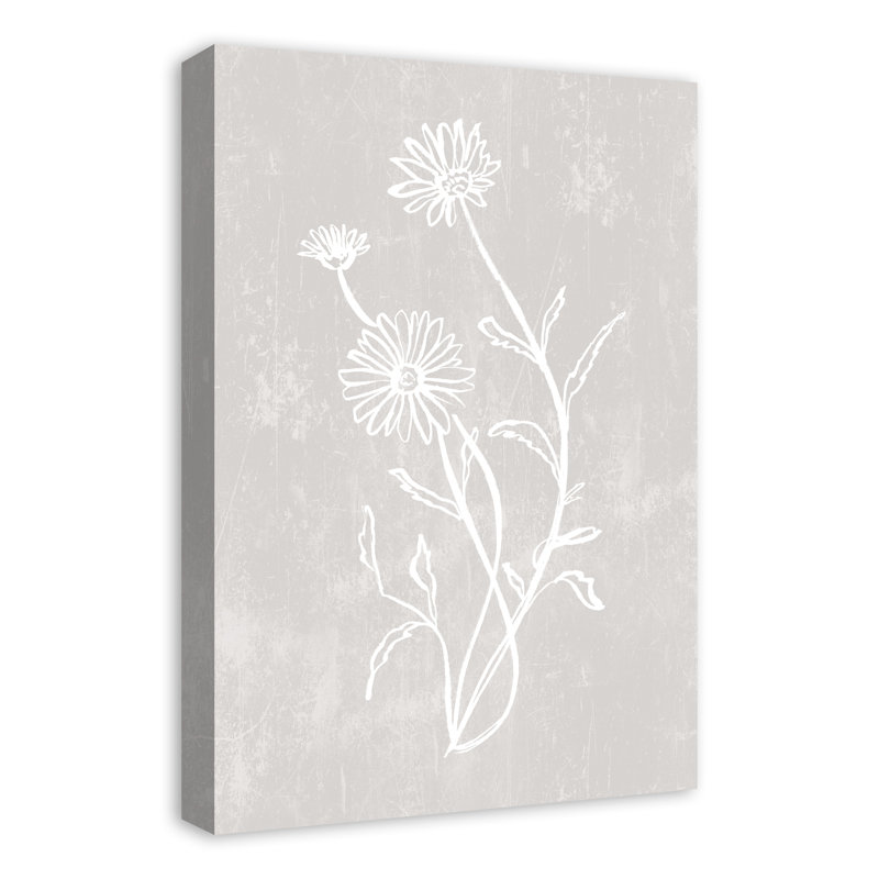 Simple blanc floral II sur toile