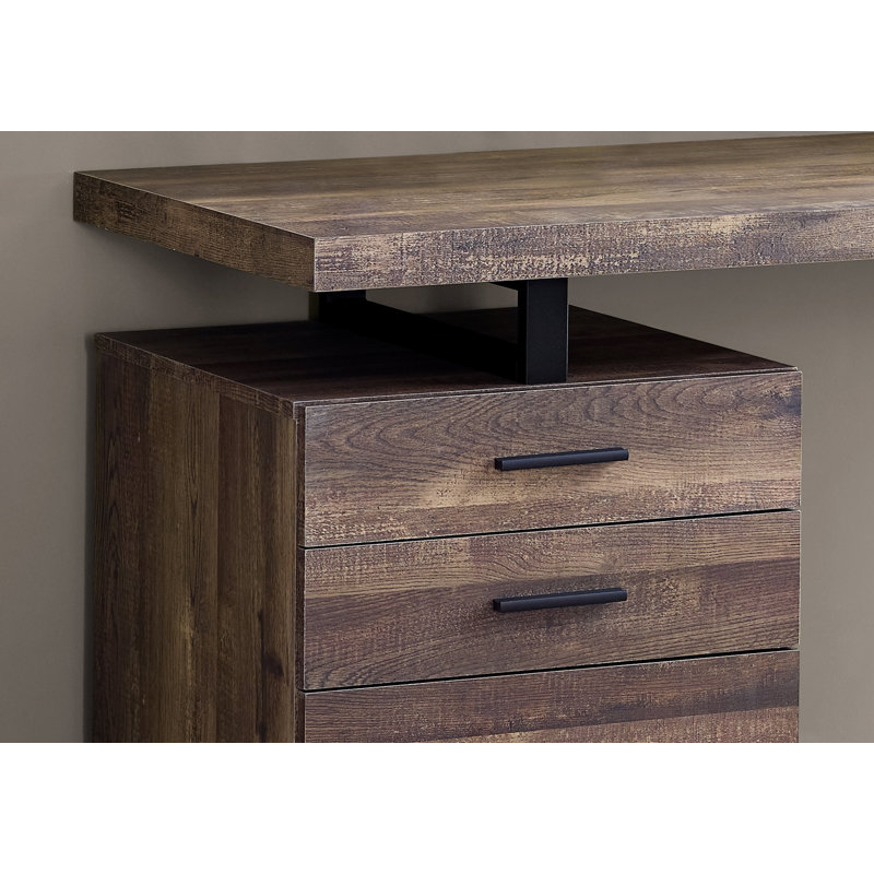 Petrella Computer Desk, Home Office, Laptop, Storage Drawers, 48"L, Work, Metal, Laminate, Left-Hand Facing
