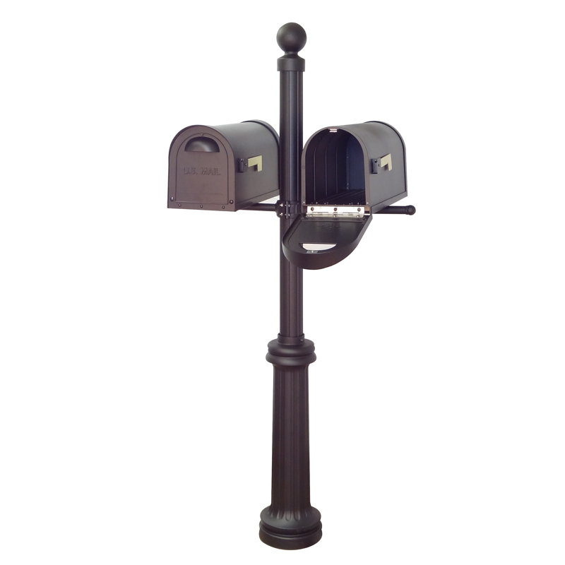 Classic Curbside Mailboxes with Fresno Double Mount Post Included