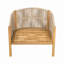 Fauteuil club d'extérieur en bois avec coussin-465557752