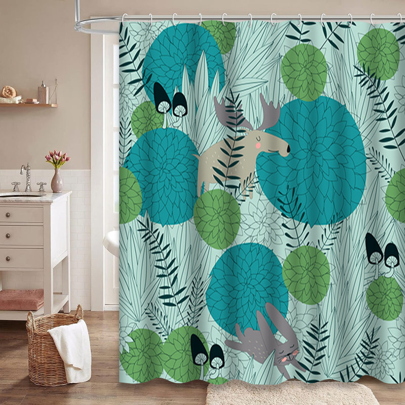 Rideau de douche avec 12 crochets, L 72 po x l 84 po