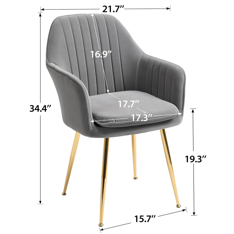Chaise avec accoudoirs rembourrés Deamon (ensemble de 4), gris