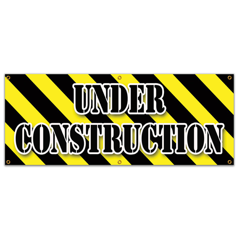 Bannière UN Under Construction, H 24 po x l 72 x 0,1