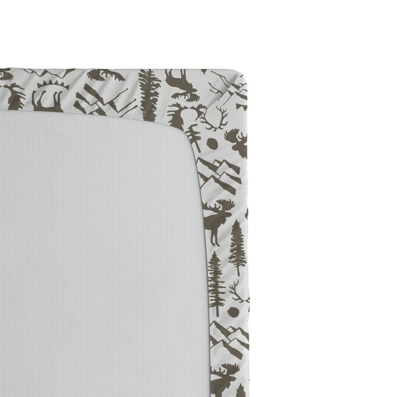 Ensemble de 2 draps-housses Ambesonne, Taupe, blanc / floral, Drap-housse grand