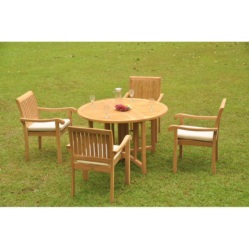 Ensemble repas 5 pièces teck luxueux Perego
