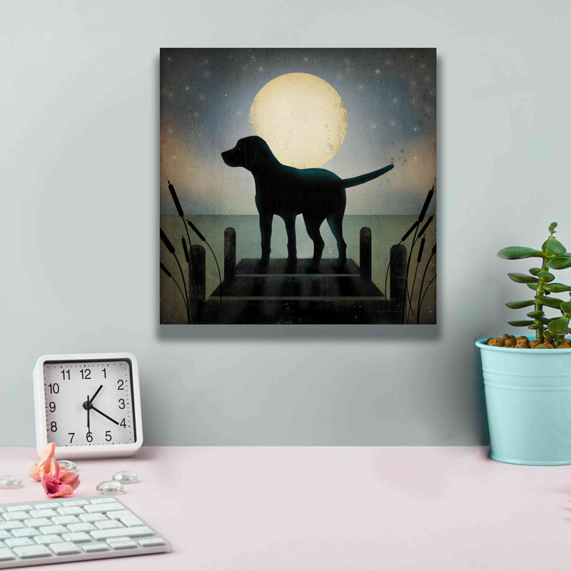 «Moonrise Black Dog» par Ryan Fowler, H 12 po x l 12 po x P 0,75 po