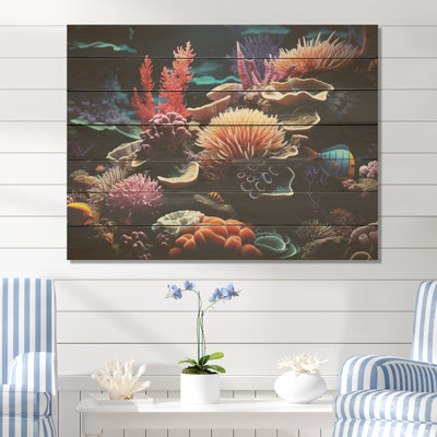 Tranquility Coral Reef Serenity - impression de corail sur bois