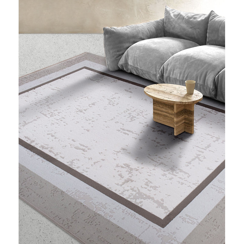 Tapis gris à motif géométrique Acencion, Rectangle 2 pi 8 po x 5 pi