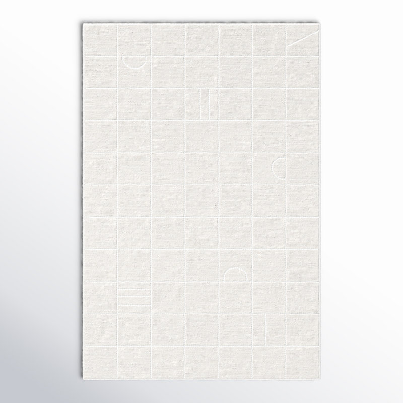 Loeb Hand Tufted Wool Geometric Indoor Rug, Rectangle 5' x 7'6"
