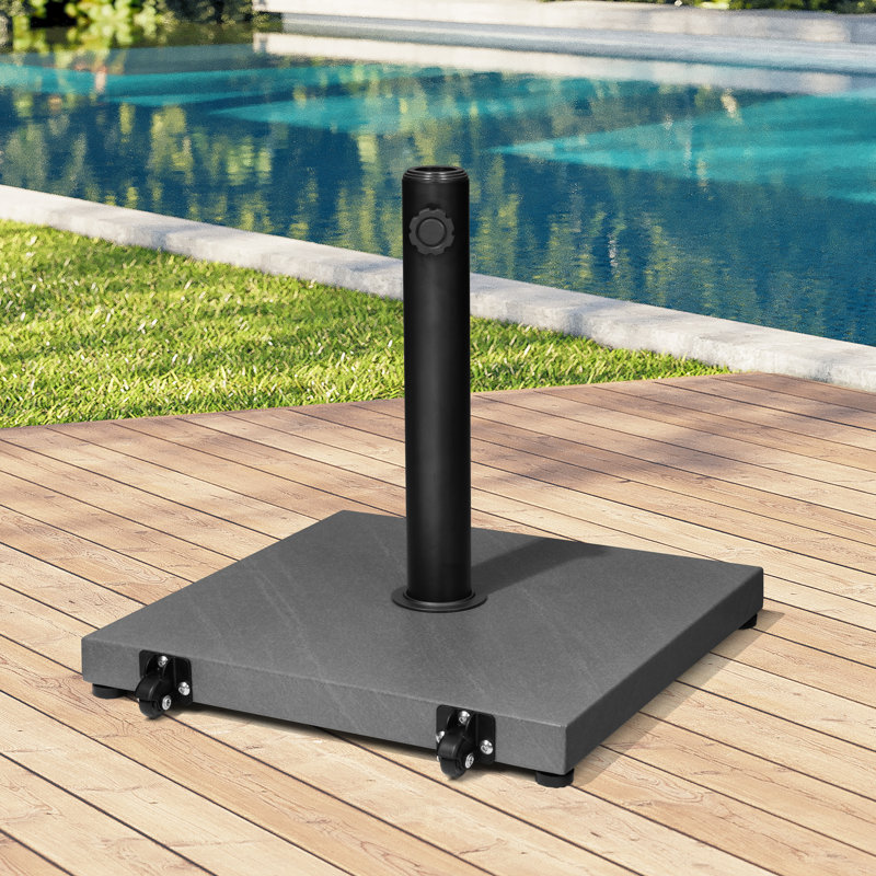 40 lb Base de parasol autoportante en béton avec roues, gris, Gris / 40 lb