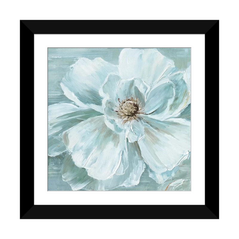 « blue becomin’beauté i », impression sur toile, H 16 po x l 16 po x P 1 po, Papier d'art encadré noir, Blanc