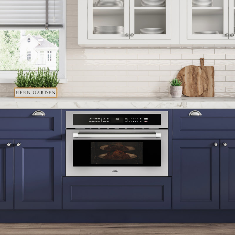 30 in. Built-In Microwave with Convection Oven and Air Fryer, 1.6 cu. ft. Capacity in Stainless-Steel (KM-CWO30-SS)