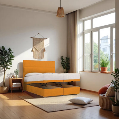 Upholstered Divan Bed with Mattress