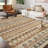 Vintage Distressed Geometric Hallway Carpet Machine Washable Non-Slip Indoor Long Rug Non-Shedding Accent Carpet Beige-687194385