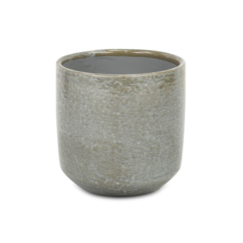 Sia Handmade Ceramic Pot Planter, 5.5" H x 5.5" W x 5.5" D, Gray