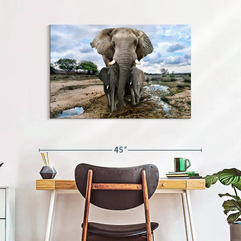 Brampt Safari Elephants, 26" H x 39" W