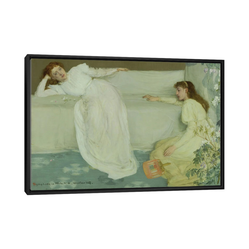 Symphonie en blanc, n ° 3 - reproduction d'art murale - toile encadrée, 18 po x 26 po, Toile avec cadre, Noir