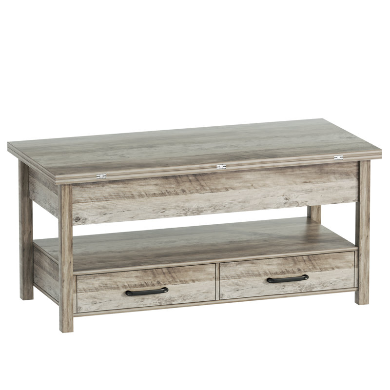 3‑in‑1 Convertible Lift‑Top Coffee Table with Storage, Gray