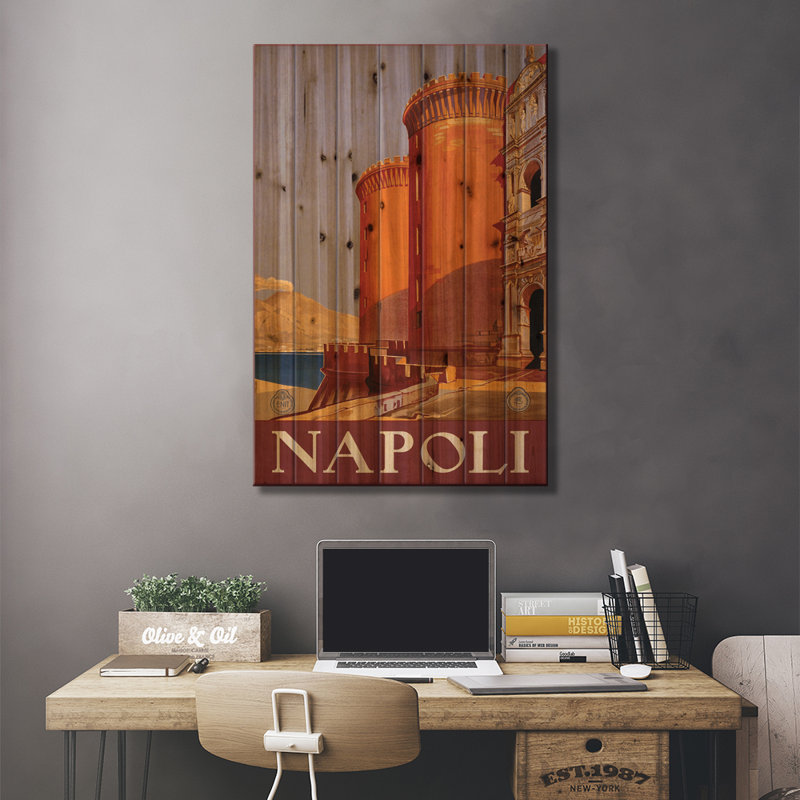 Affiche de voyage Napoli, H 26 po x l 18 po x P 1,5 po