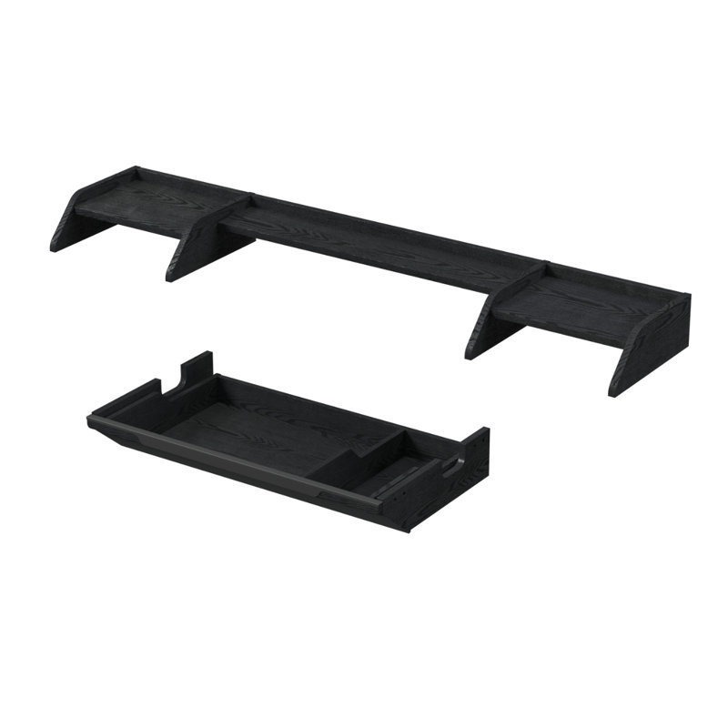 4.3" H  Hutch only, 4.3" H x 54.3" W x 11.7" D, Black