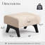 Pouf Langner 24 po en bois massif rembourré-389303659