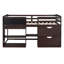 Lit mezzanine simple bas avec bureau roulant, tablette et tiroirs-1078606131