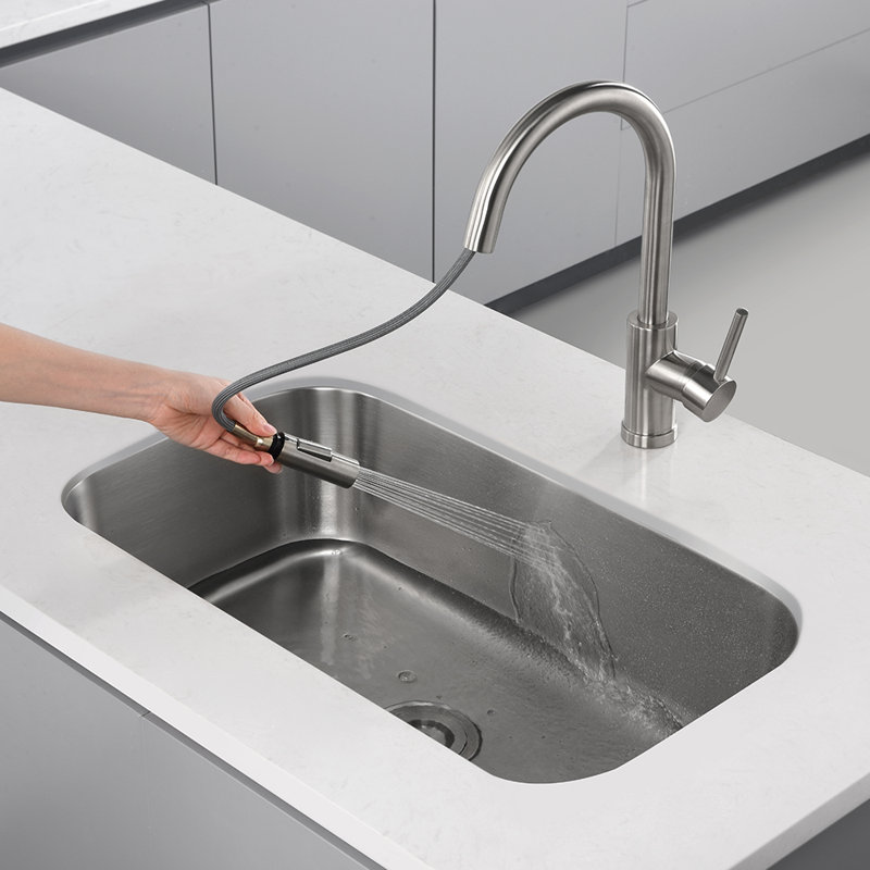 Évier de cuisine encastrable en acier inoxydable, H 9 po x l 30 po x P 18 po, Bol simple