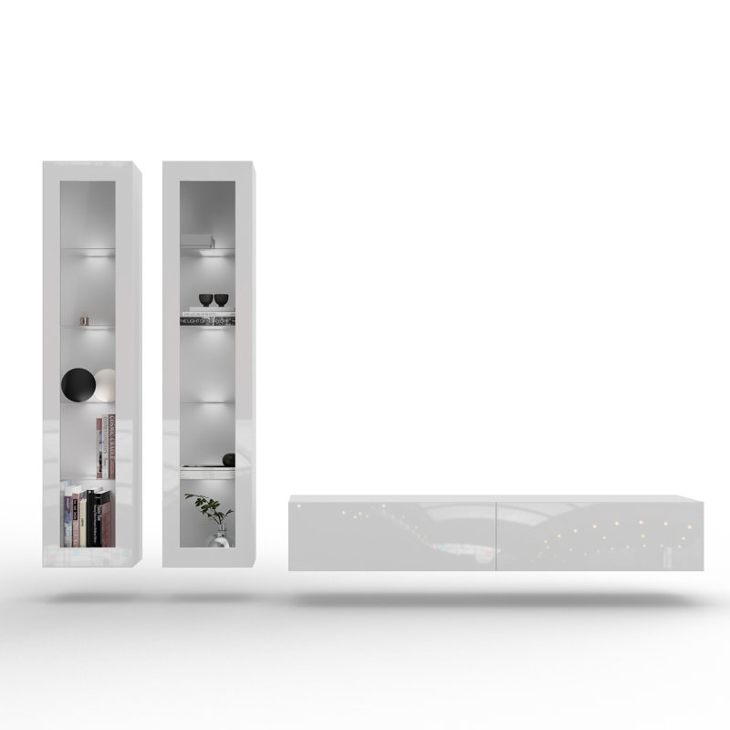 Unfinished Floating for TVs up to 48", White