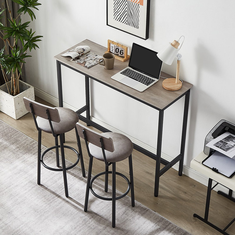 Postma 2 - Person Four Leg Dining Set, Light Gray, Light Gray/Black
