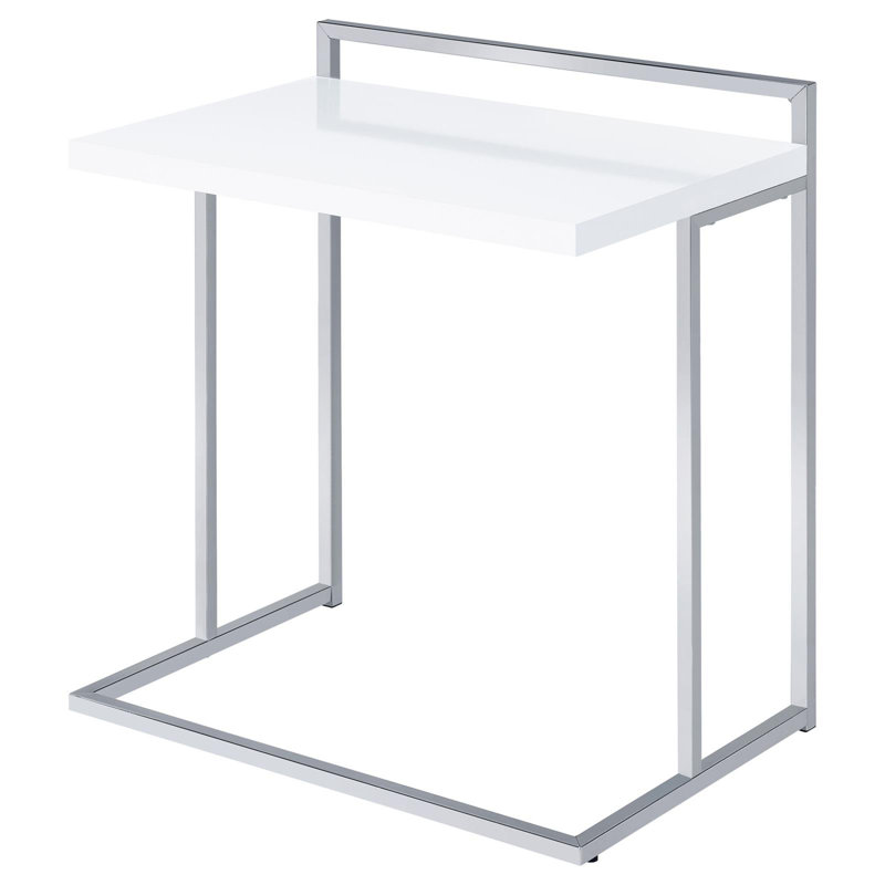 Table à collation rectangulaire, Plateau blanc / base argent