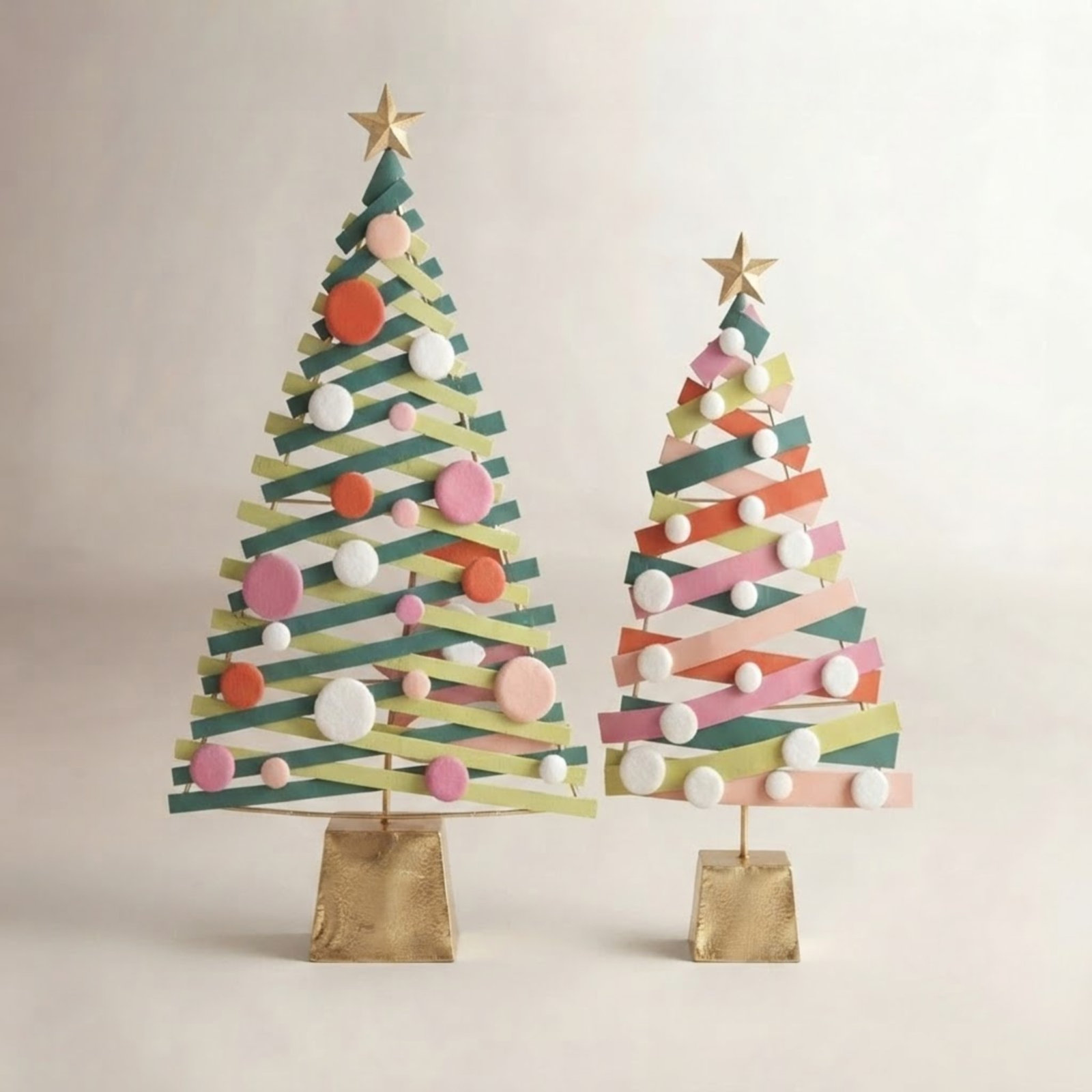 2-Piece Tabletop Christmas Tree Set