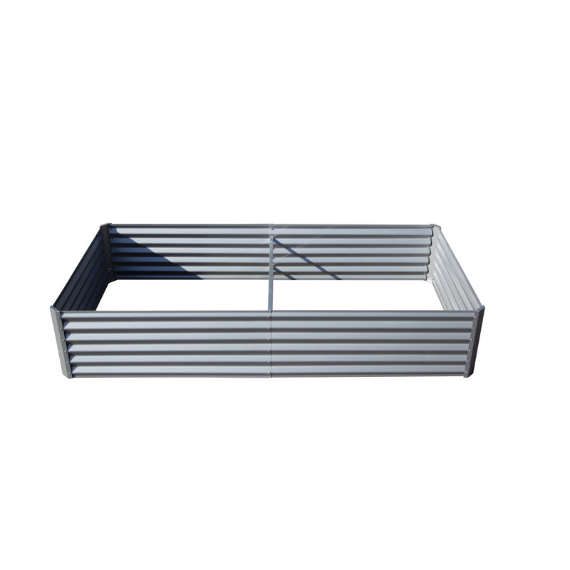 6X3x1ft Galvanized Raised Garden Bed, Silver, 11.81" H x 70.87" W x 35.43" D