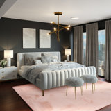 Jalissia Faux Rabbit Fur Hand Tufted Solid Color Rug