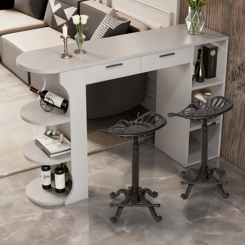 Tabouret de bar Tractor-Tabouret de bar industriel rustique-Tabouret pivotant en fonte de style campagnard - Hauteur réglable du comptoir - 22,05 à 27,95 po (rouille)
