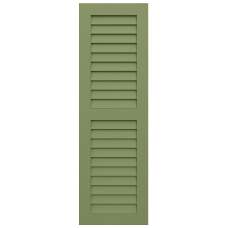 EnduraCore Composite Two Equal Louvre Shutters, 18"W, 43"H, Moss Green