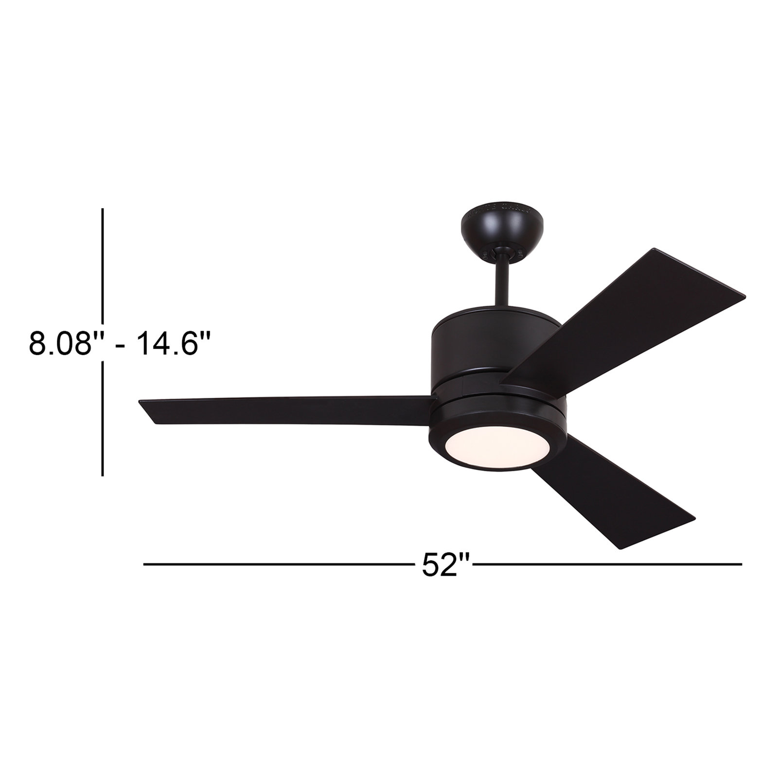 Tulsi 56" Ceiling Fan with Light Kit, Oil Rubbed Bronze with Bronze Blades, 52