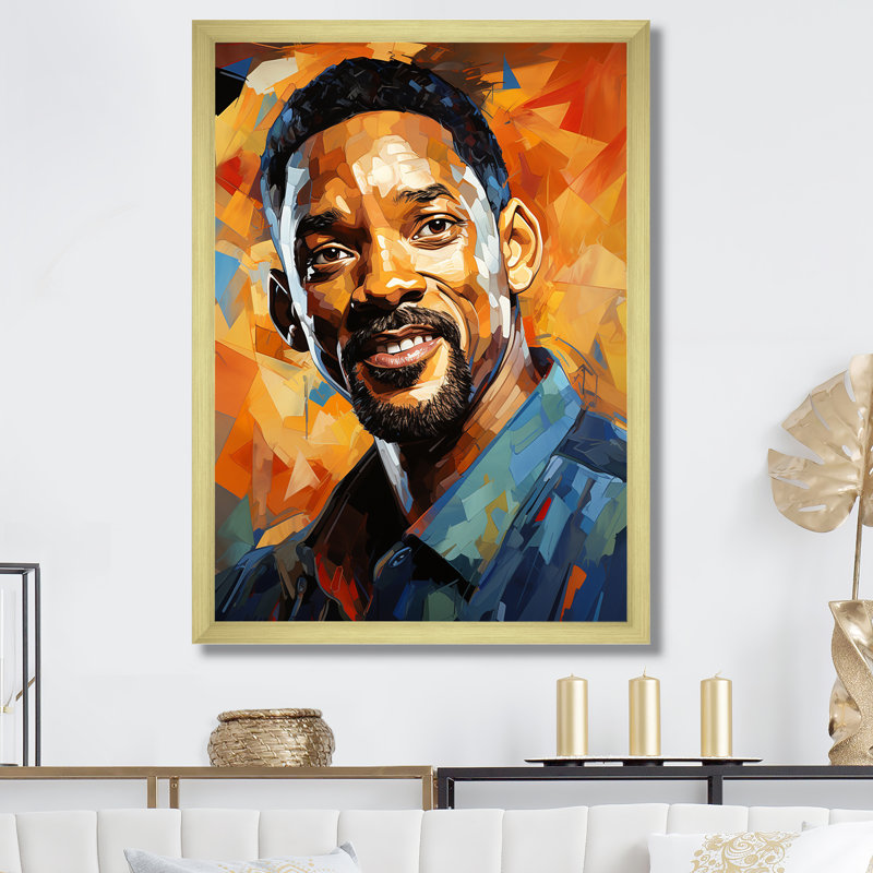 Art mural Sapphire Smith Portrait Popart II - Portrait_105847, H 20 po x l 12 po x P 1 po, Encadrement doré