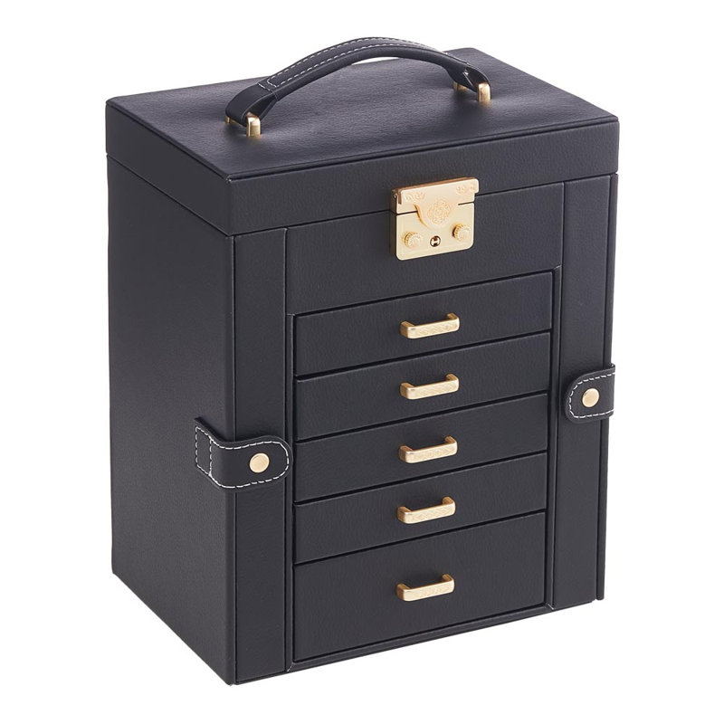 PU Leather Jewellery Box +, Black