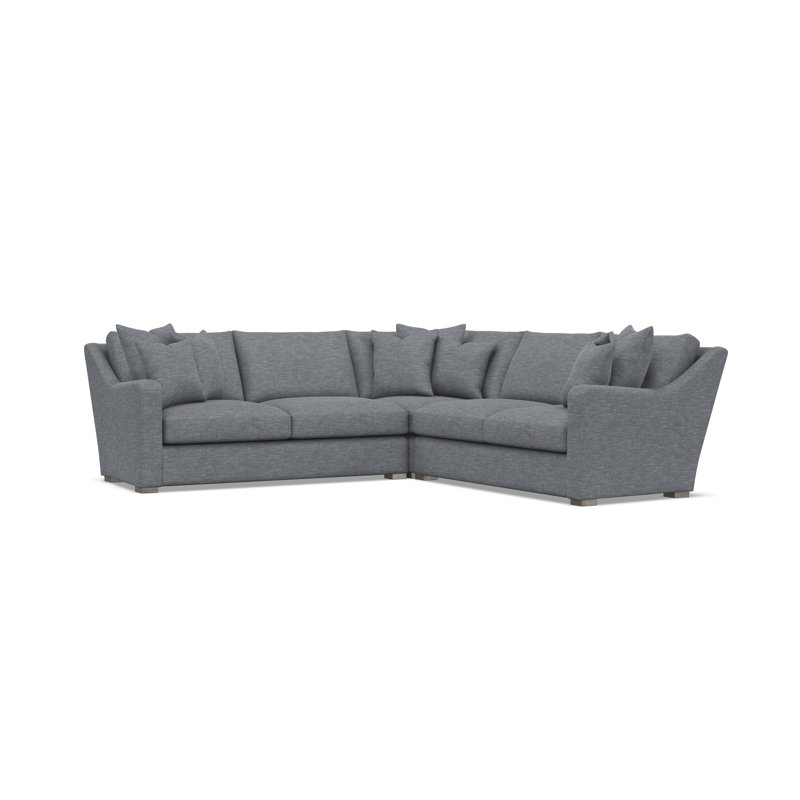 Bernhardt Ventura 3-Piece Fabric Sectional, Symmetrical, 34.5" H x 107.5" W x 107.5" D, Dark Gray Polyester Blend