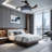 42 Inch Pendant Light - 7 Colour Bluetooth Music Invisible Fanlight