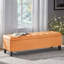 Velours orange à la mode avec coutures élégantes - Bouton, point de diamant, l 51,00 po x P 17,17 po H 16,91 po, base en bois, charnières, H 16,91 po-131167071